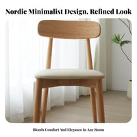 Upholstered Wooden Side Chair Minimalist Aesthetic Kitchen Seating for Adults