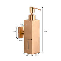 Wall Mounted Soap Dispenser Manual Hand Soap Pump Stainless Steel Pump Bottle for Office, Kitchen