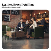 Retro Design Factory-inspired Loveseat and Table long-lasting Frame Restaurant Seating Cafe Booth Set for Bar Owners, Pub, Bistro, Lounge