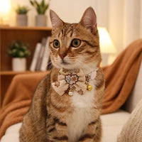 Adjustable Cat Accessory with Various Bow Tie designs, Polyester Material, Stylish Gift for Lovers of Cute Domestic Cats and Small Kittens
