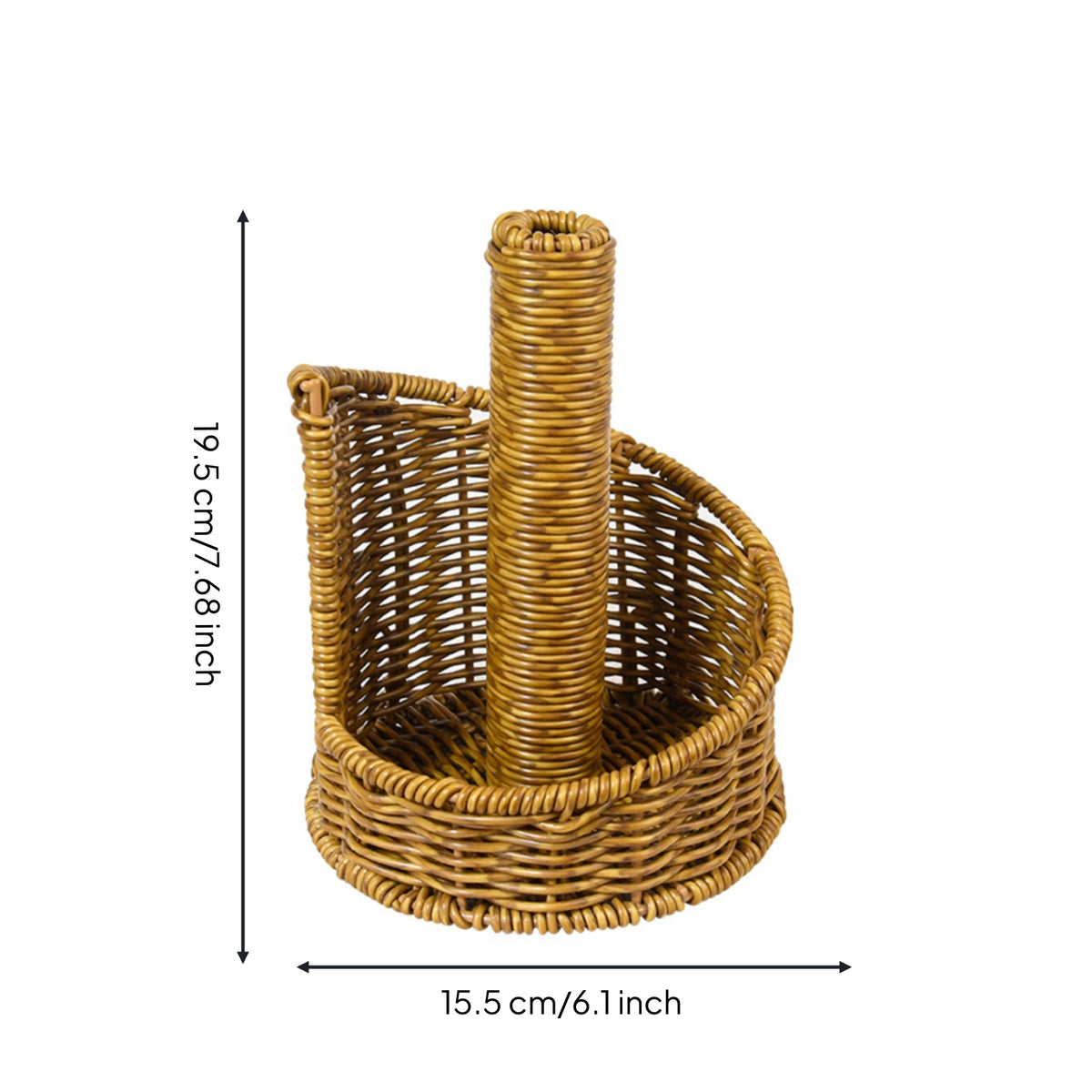 Imitation rattan Tissue Holder Desktop Basket Tissue Stand Freestanding Toilet Paper Dispenser