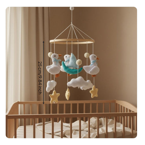 Textile Crib Mobile Handmade Baby Decor Visual Stimulation for Infants, Newborns