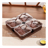 Square Fruit Tray Rounded Corners Lidded Fruit Tray Shallow