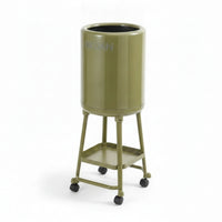 Rolling Bin with Shelf Slim Wastebasket Open-Top for Kitchen