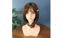 Hairpiece Display Head Smooth Mannequin Head with Shoulders Display Bust for Hair Stylists, Salons, Studios
