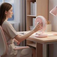 Mini Desk Fan Lamp Night Light Home Appliance Strong Wind for Dorm Room
