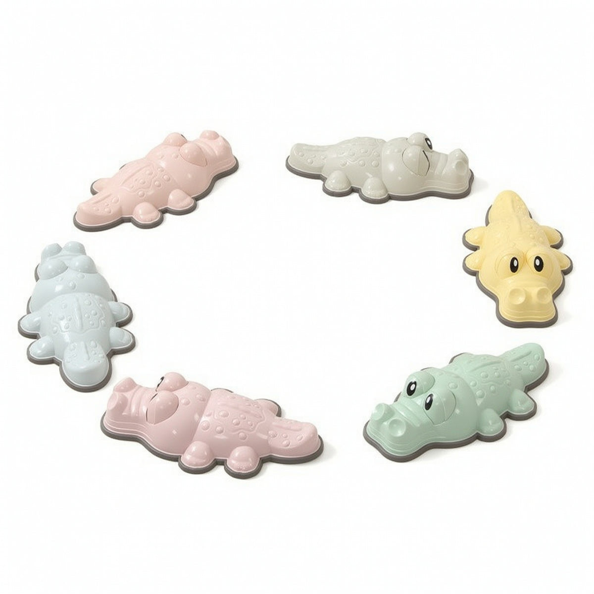 6 Pieces Crocodile Stepping Stone Molded Stepping Stone with Anti-Slip Strips Balance Block Plastic Toy Safe for Children