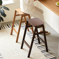 Bar Stool Modern Nordic Style Bamboo Wood Frame