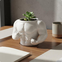 Muscle Man Planter Creative Design Body-Shaped Flower Pot Easy to Clean for Desk