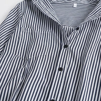 Long Sleeve Tops Women Striped Blouse for Office and Business Casual, Oversized Shirts for with Polyester Material, Loose Fit