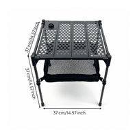 Compact Camping Table with Mesh Layer Quick Setup Foldable Camping Table Long-Lasting Furniture Stable for Campers, Hikers, Picnics