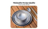 304 Stainless Steel Outdoor Tableware Set, Portable Camping Dinnerware, Bowl, Plate, Mug, Chopsticks, Spoon
