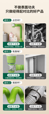 Baolian Sink Drain for Washbasin, Pop-up Anti-Odor Anti-Clogging, Plastic, S-Trap