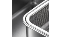 2 Pieces Food Storage Container with Drain Basket Brushed Stainless Steel Container with Colander Rust-Resistant