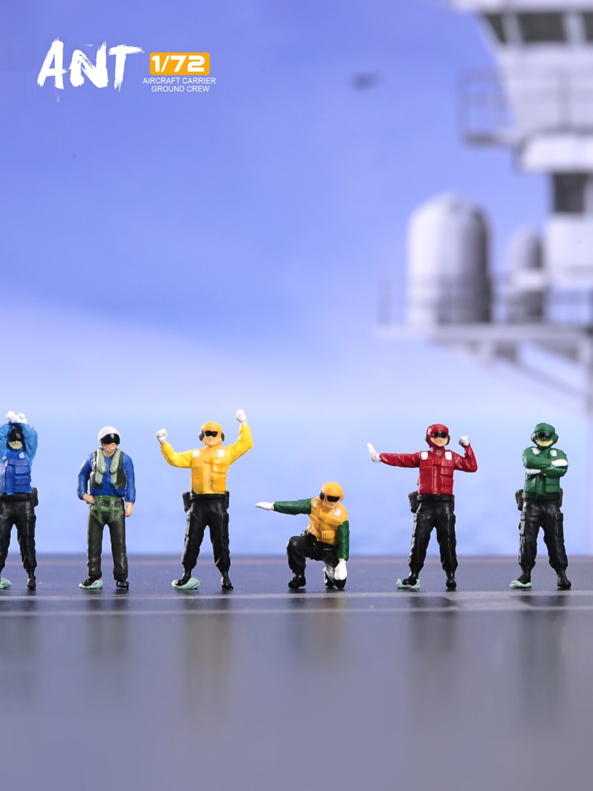 1/72 Scale US Navy Carrier Deck Scene Ground Crew Figures Static Model