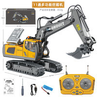1:24 Alloy Engineering Vehicle Remote Control Excavator Bulldozer Dump Truck Children's Electric Toy