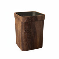 Wood Grain Trash Can Easy to Clean Wood Effect Rubbish Bin Long-Lasting