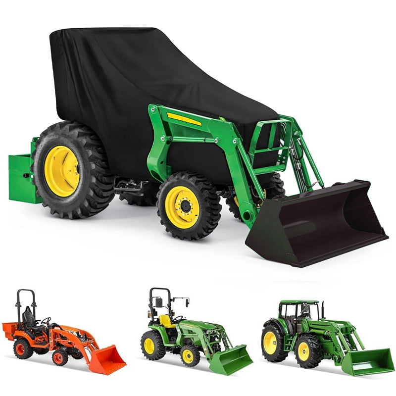 Heavy-Duty Weatherproof Half-Cover Lawn Mower Cover, Multi-Purpose Tractor Protector, 420D Silver-Coated Oxford Fabric