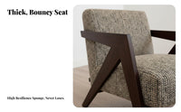 Upholstered Wooden Armchair Sturdy Wood Frame Upholstered Armchair Contemporary Design Ergonomic Comfort for Book Lovers