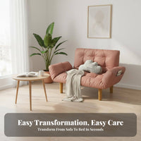 Adjustable Sleeper Loveseat Foldable Adjustable Floor Loveseat Small Space Suitable Tri-Function Multifunctional Design