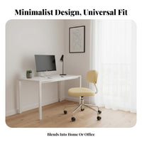 Molded Shell Chair with Casters Space-Saving Footprint Upholstered Vanity Chair with Casters Modern with Design Height