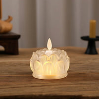 LED Lotus Lamp Battery-Powered Lotus Lamp Lighted for Home Altar, Prayer Space