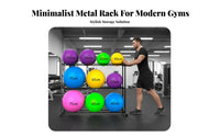 Space Saving Exercise Ball Storage Rack Stable Frame Exercise Ball Holder Heavy-Duty Steel Non-Slip