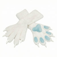 Cosplay Paw Gloves Clawed Paw Gloves with Claws Textured Pile Soft Animal Paws for Furries, Conventions