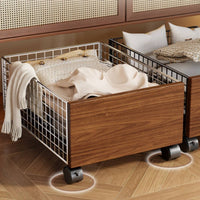 Large Clothes Sorter Space Saving Rolling Laundry Wheeled Hamper Metal Wire