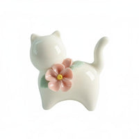Cute Design Ceramic Cat Statue Light Luxury Design Porcelain Kitten Figurine Excellent Workmanship for Children, Living Room, Shelf