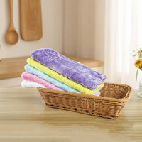 Oil Resistant Dishcloth and Low Lint Dishcloth for Washing Up, Wood Fiber Textured Dishcloths, Highly Absorbent Reusable Kitchen Cleaning Cloth