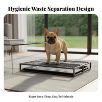 Dog Potty Tray with Grate Keeps Paws Dry Indoor Puppy Training Toilet Indoor Pee Pad Holder Anti-Spray Design for Busy Owners