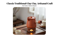 High-Temperature Fired Chinese Design Tea Warmer Set Heat-Resistant Ceramic Teapot with Candle Heater Handmade Teapot Warmer Set Built-in Strainer for Gift Givers, Home Entertainers, Adults, Living Room, Office, Kitchen