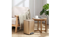 Trash Can with Step Pedal Stainless Steel Trash Bin with Liner Square Pedal Bin for Office