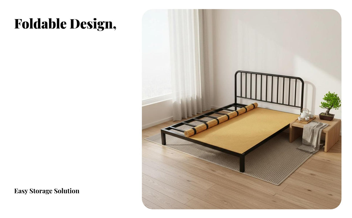 Easy Storage foldable Wooden Bed Board Prevents Sagging Foldable Bunkie Board Breathable Design Mattress Support Box foundation Alternative for Students, Renters, Parents, On the Floor, Guest Room
