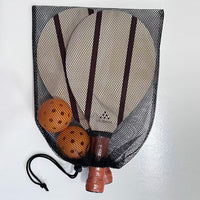 Wooden Pickleball Paddle Set for Outdoor Family Play