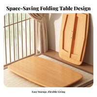 Foldable Tatami Table No Assembly Required Japanesedesign Floor Table for Adults