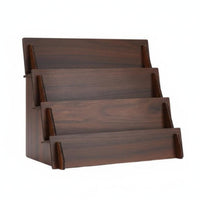 Wooden Card Display Solid Wood Wooden Greeting Card Holder Space Saving Stepped Countertop Organizer for Retail Counter, Office Desk