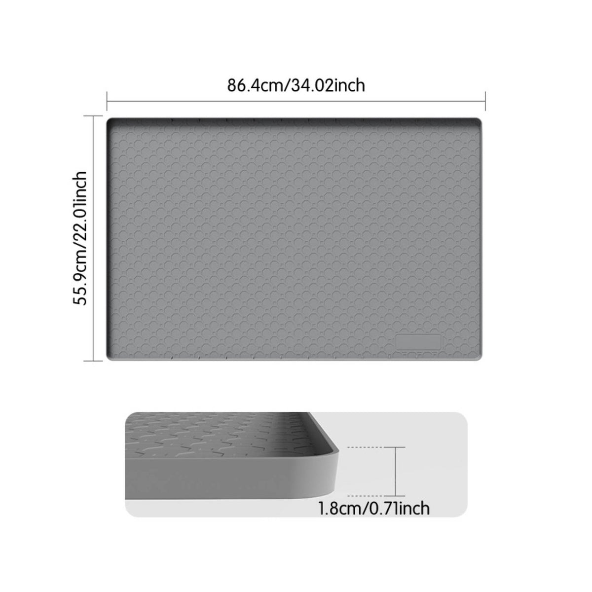 Waterproof Under Sink Mat Raised Border Silicone Leak Tray Heat-Resistant