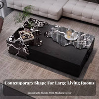 Sculptural Base Rectangular Table Luxury Design Aesthetic Living Room Furniture Elegant Design Sturdy and Stable