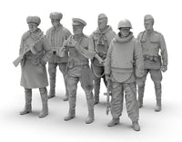 1/72二战俄军士兵1/64白模1/35小摆件微缩素体微型兵人3D打印模型