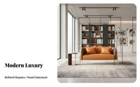 Light Luxury Design Curved Sofa and Armchair Modern Minimalist aesthetic 2-Seater Loveseat Upholstered with Armrests Reception Seating Textured Upholstery for Interior Designers, Business Owners, Office Managers, Lobby, hair salon, Waiting Room, Bedroom