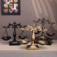 2 Pieces Decorative Balance Scale Sturdy Iron Ornate Justice Scale Metal Craft