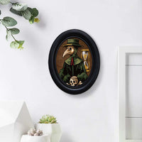 Gothic Art Photo Frame, Oval Wooden Picture Frame for Wall or Table