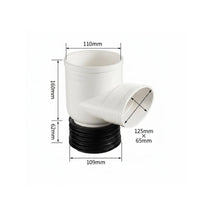 Toilet Drain Tube Adapter Easy Installation PVC Expansion Joint Tee Glue Simple-Join Tube Fitting for DIY Enthusiasts