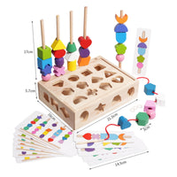 Wooden Shape Sorter with Pegs Educational Shape Matching Toy Box Fine Motor Matching Box for Young Children