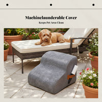Dog Stairs, firm Foam Ladder for Small Dogs, Removable Cover, Sofa Couch Chair
