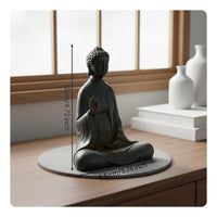 2 Pieces Zen Buddha Figurine Artisanal Look for Desk, Living Room