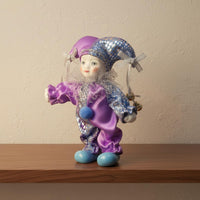 Porcelain Clown Figure Handmade Clown Figurine Hand-Crafted