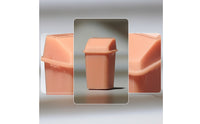 Unpainted Miniature Trash Bin Lidded Miniature Waste Bin Faceted Scene Ornament Plastic for Hobbyists, Tabletop Setups